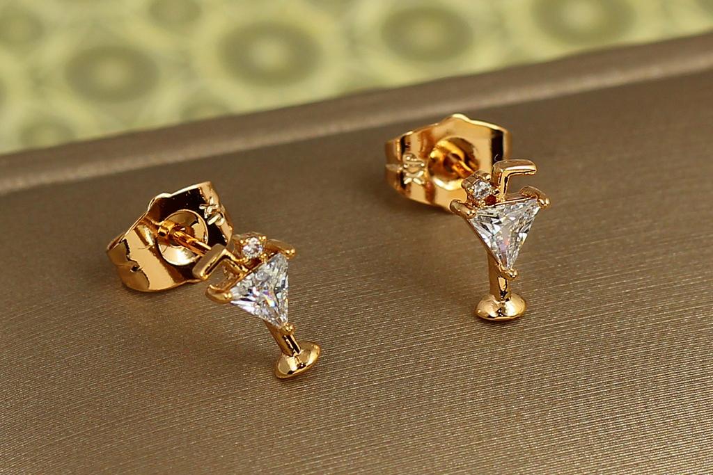 Серьги гвоздики Xuping Jewelry Мартини 9 мм Золотистый (30545917)