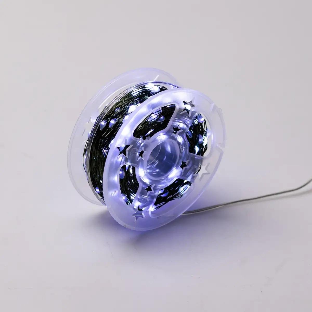 Гирлянда-роса на пульте на 500 LED светодиодов капля зеленый провод 50 м Белый (5364) - фото 10