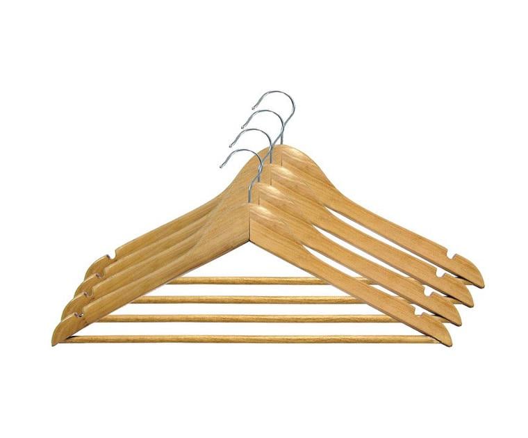 Набор вешалок для одежды Мой Дом 4 шт. с нарезами и перекладиной (RE05210/4)