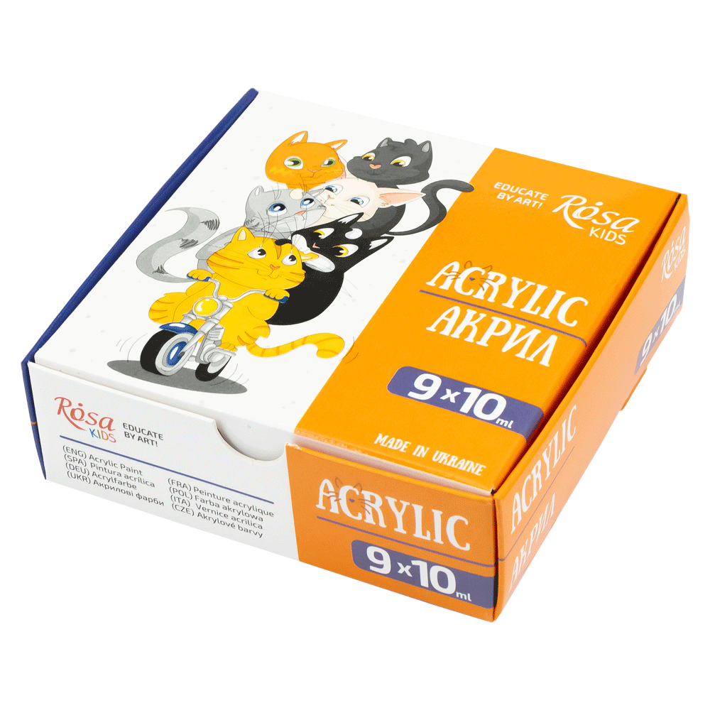 Набір акрилових фарб Rosa Kids Cats 9х10 мл (31728010)