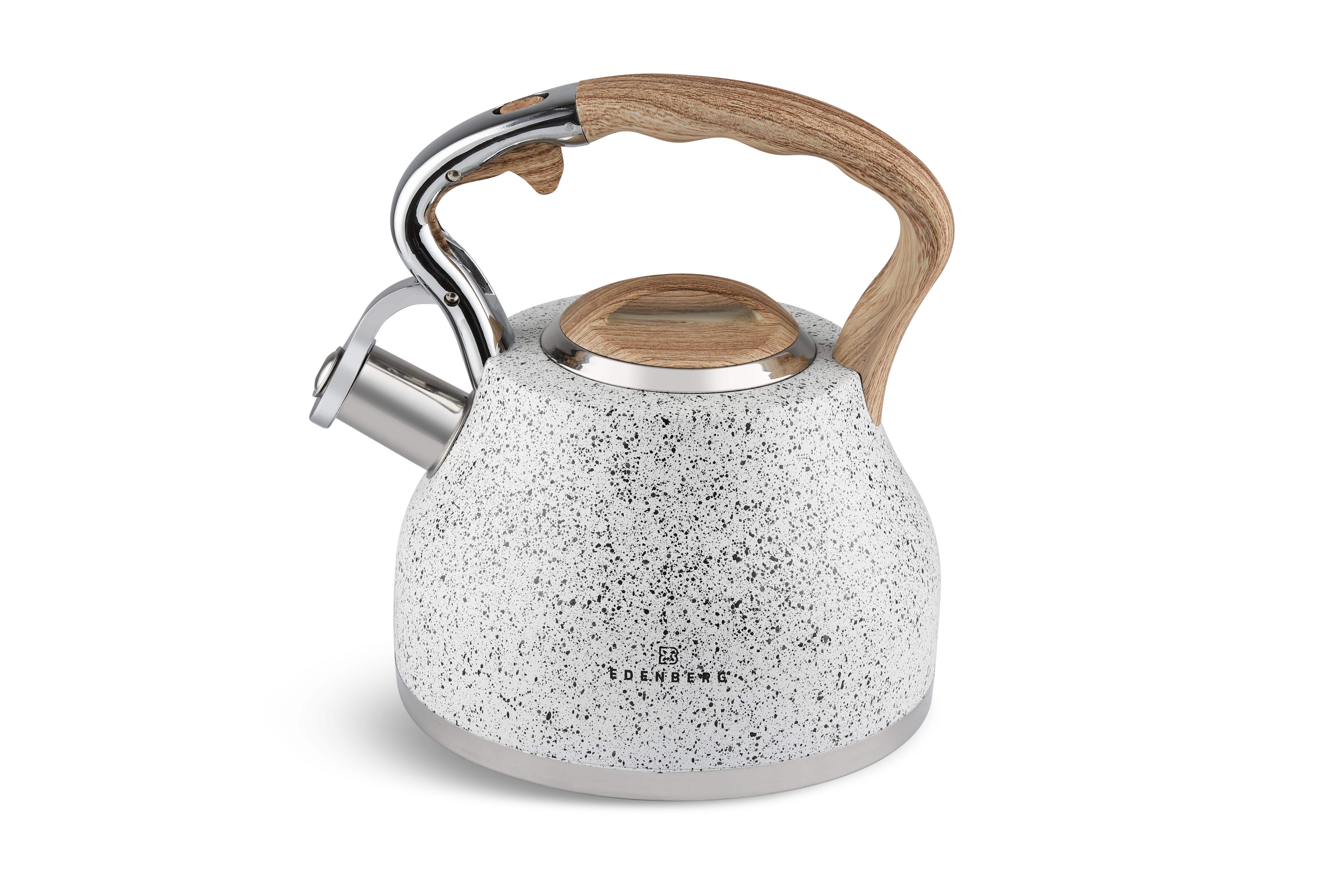 Чайник зі свистком Edenberg EB-8843 із нержавіючої сталі 3 л Білий (57-46-EB-8843-3)