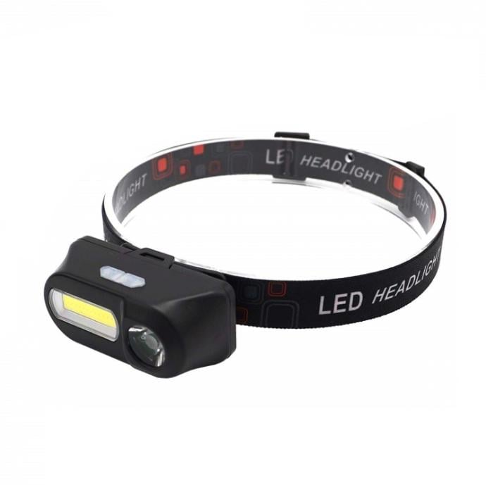 Фонарь налобный KX-1804 аккумуляторный 1x18650 Black (127249)