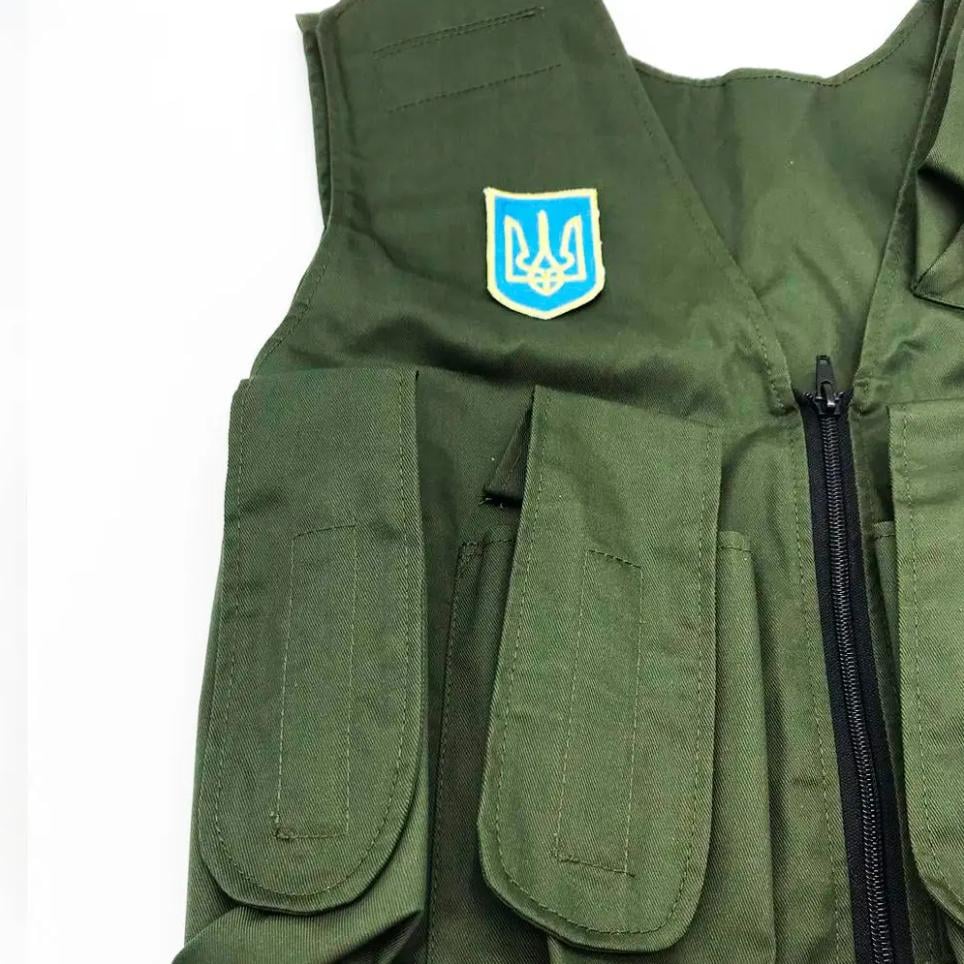 Військовий розвантажувальний жилет з Гербом України Зелений (MR54543) - фото 2 Військовий розвантажувальний жилет з Гербом України Зелений (MR54543) - фото 2
