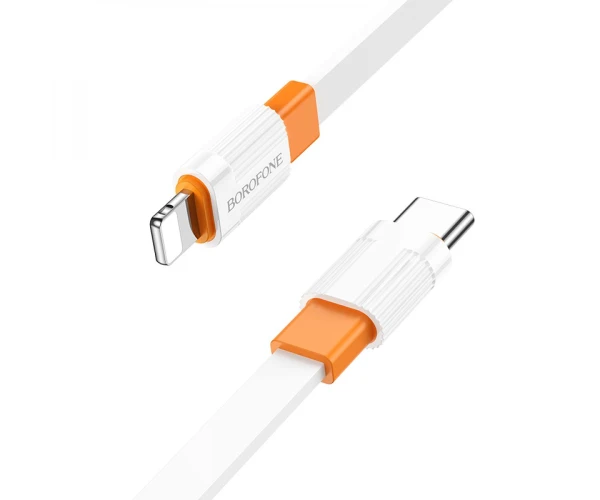 Кабель дата USB Borofone BX89 Union Type-C to Lightning PD20W 1 м White/Orange Кабель дата USB Borofone BX89 Union Type-C to Lightning PD20W 1 м White/Orange