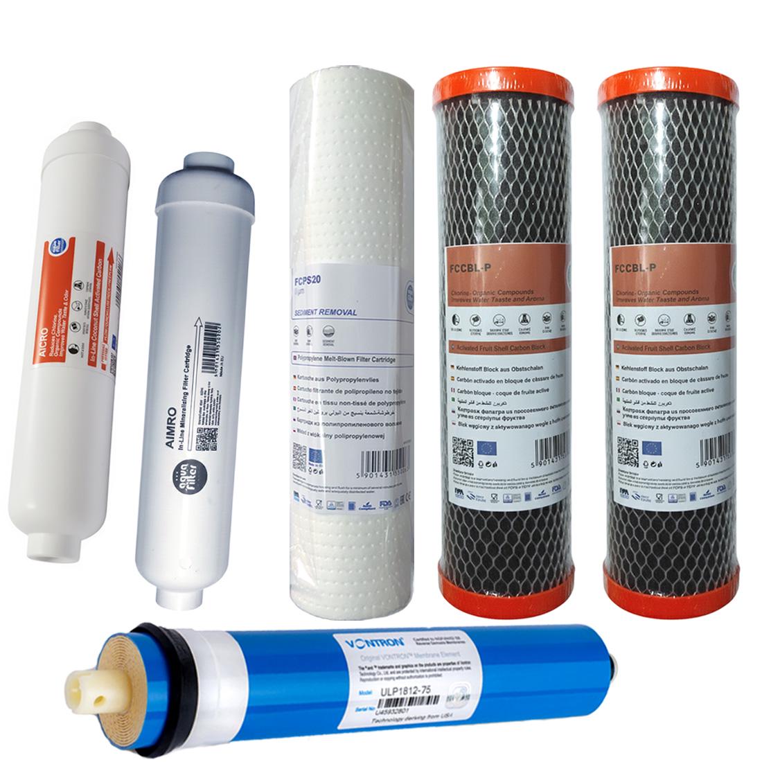 Картриджи Aquafilter для систем обратного осмоса усиленный PP20-BL постфильтр минерализатор мембрана 75 (55633002)