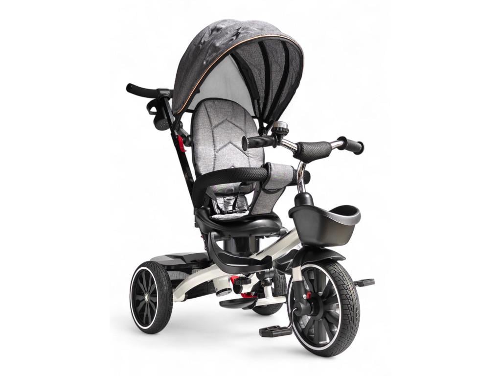 Велосипед-коляска трехколесный YLT 6199 с родительской ручкой 2в1 от 1 года Белый (YLT 6199r-s)