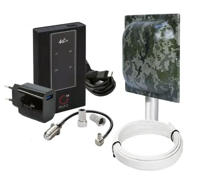 Интернет-комплект с роутером Olax MF981 Wi-Fi 4G и антенна MIMO Aspor T800 до 6 часов от батареи Милитари (1905702883)
