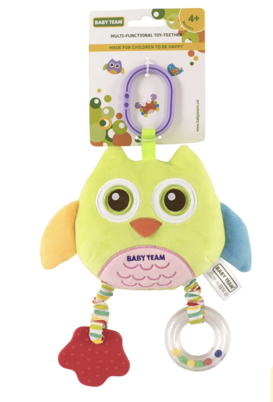 Игрушка мягкая прорезыватель Baby team 4+ Зеленый (8533)