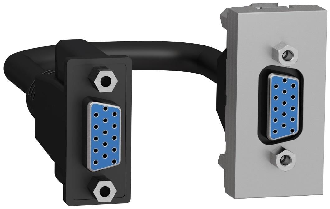 Розетка Schneider Electric ABS-UV Unica HD15 female VGA 1 модуль Алюминий (NU343230)