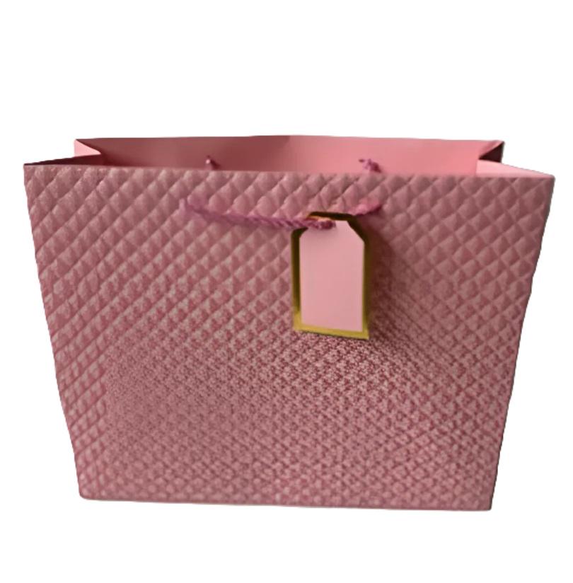 Подарунковий пакет Stenson R33244-L Checkered 30х41,5х12 см Pink