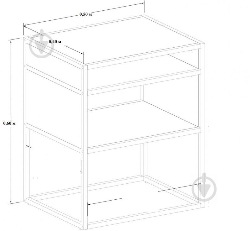 Тумба нічна GoodsMetall металева в стилі Лофт 600х500х400 Т140 - фото 5