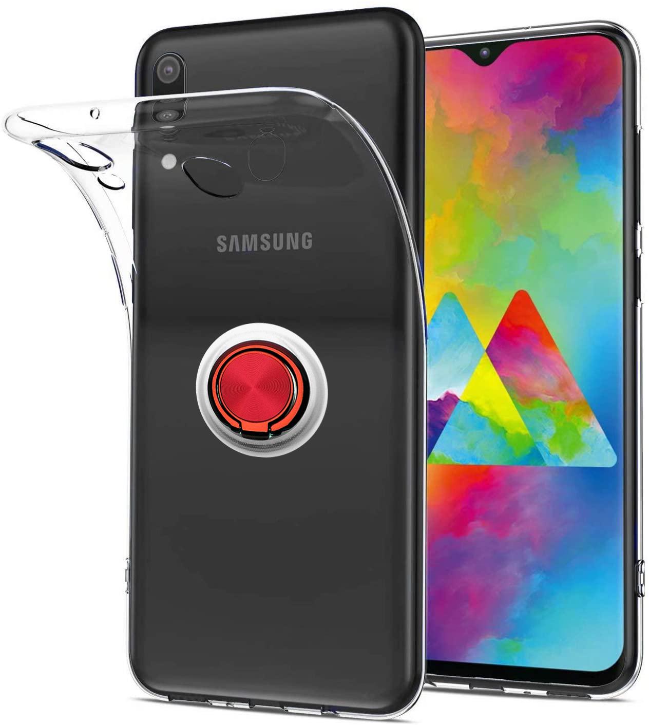 Прозорий чохол із кільцем для Samsung Galaxy M20 M205 Red (09726-2D)