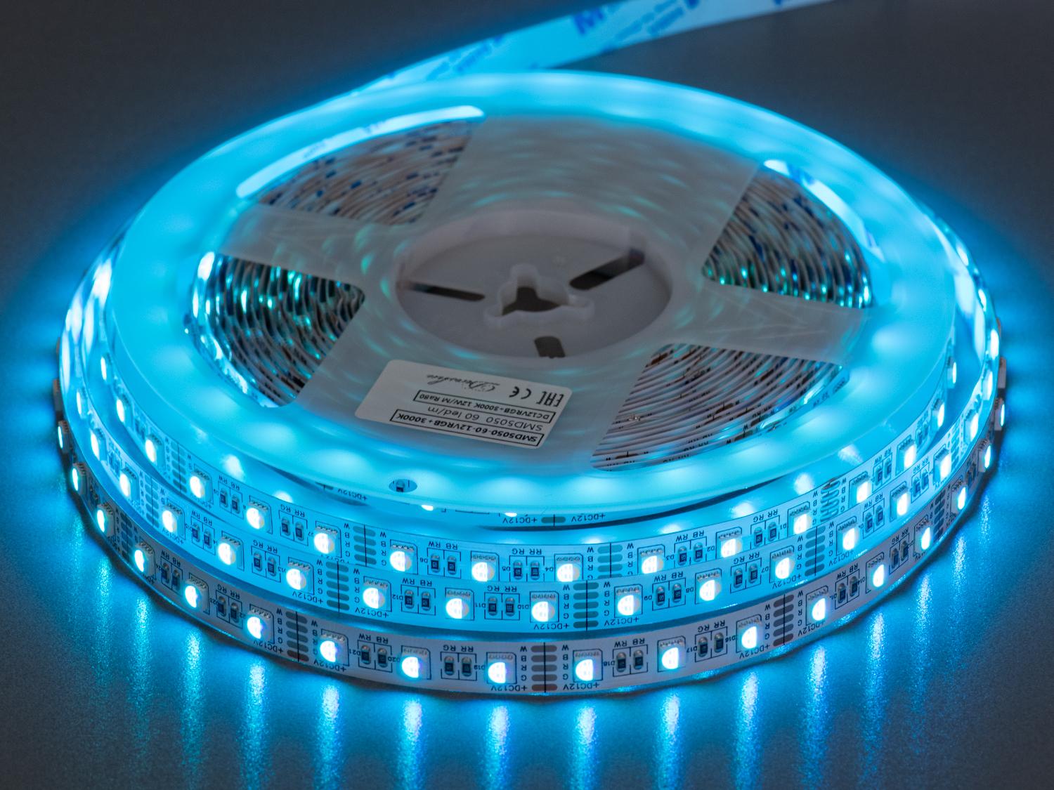 Світлодіодна стрічка 12 В 60 діодів на метр 10 мм RGB+Теплий (P12-5050-60-RGB+WW-20-10) Світлодіодна стрічка 12 В 60 діодів на метр 10 мм RGB+Теплий (P12-5050-60-RGB+WW-20-10)