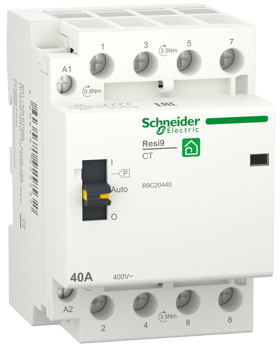 Контактор модульний Schneider Electric RESI9 3P+N 40A 4NO 230V (R9C20440)