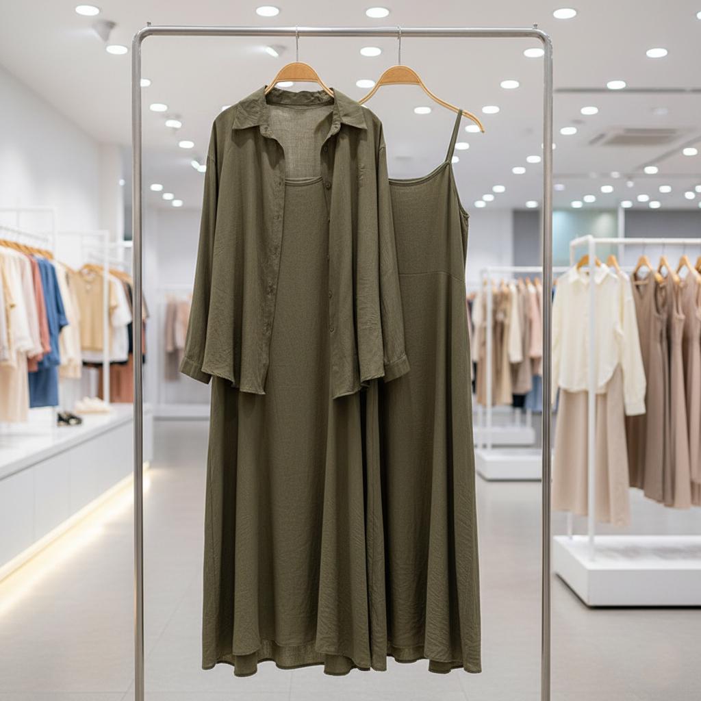 Костюм-двойка женский летнее платье и рубашка L (GF-13) - фото 4