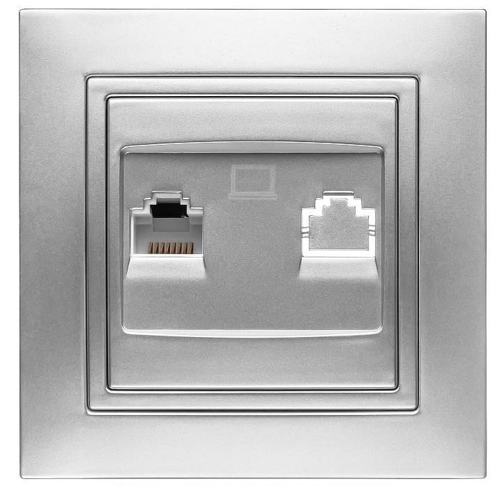 Розетка комп'ютерна MARSHEL ELEGANT RC-385 Silver