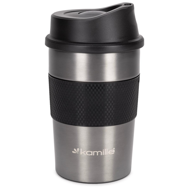 Термокружка Kamille KM-2150 из нержавеющей стали с TPR-вставкой 360 мл Стальной/Черный (150-84-2150) Термокружка Kamille KM-2150 из нержавеющей стали с TPR-вставкой 360 мл Стальной/Черный (150-84-2150)