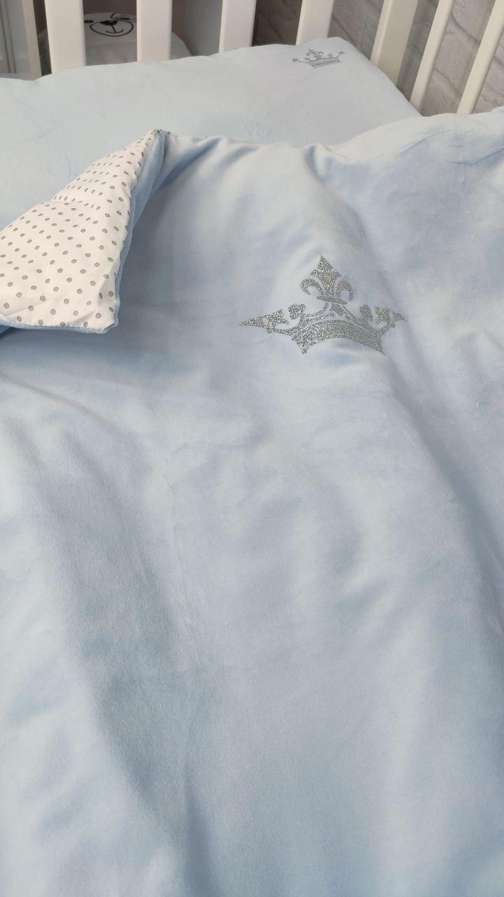 Комплект постельного белья Велюр Корона детский Кремовый - фото 7