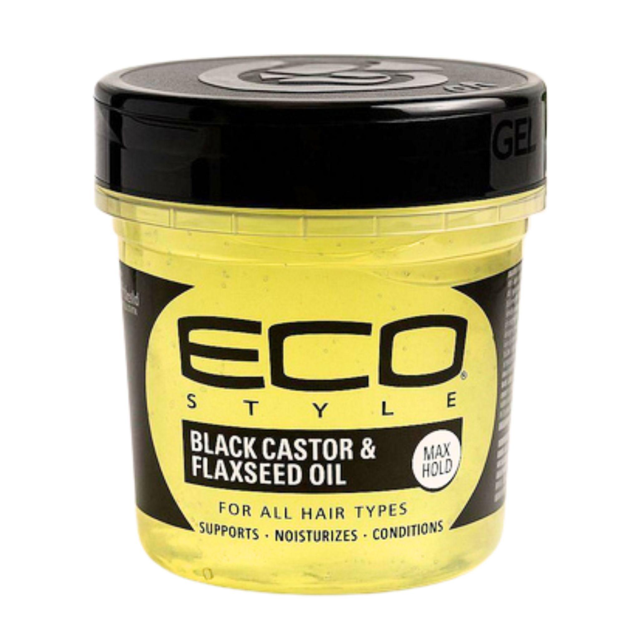 Гель для укладки Ecoco для максимальной фиксации и блеска волос с черным касторовым и льняным маслом 236 мл