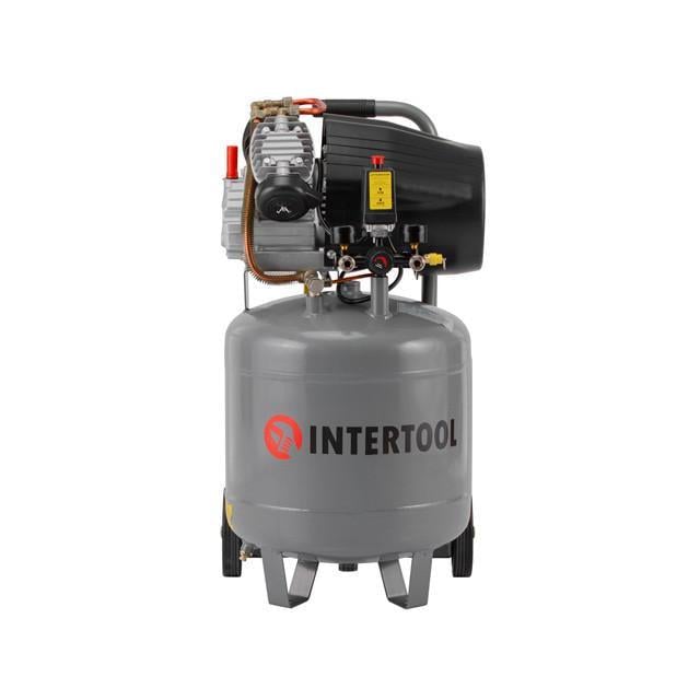 Компрессор Intertool PT-0018 80 л вертикальный 2,2 кВт 220 В 8 атм 354 л/мин 2 цилиндра 63 дБ