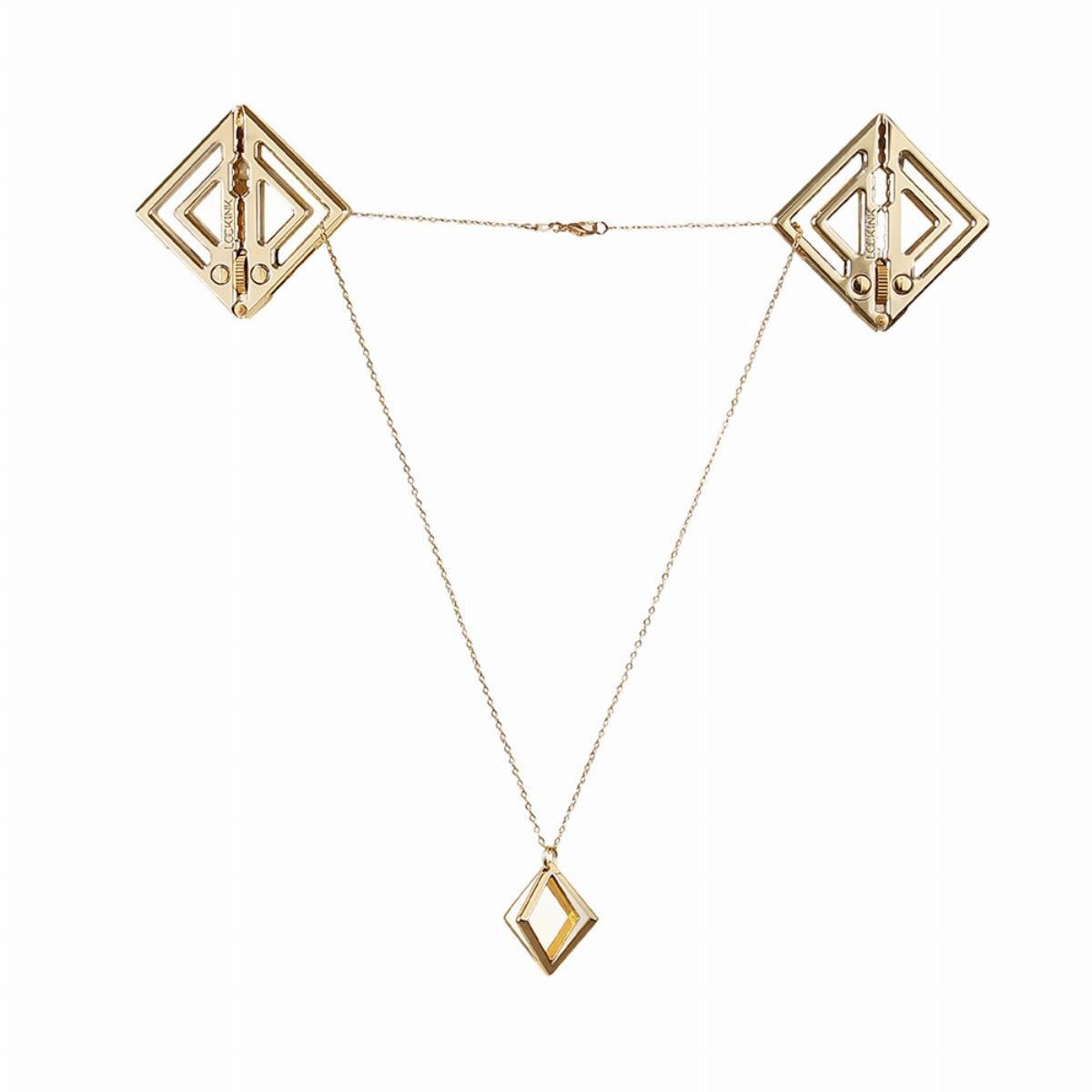 Зажимы для сосков с легкой подвеской LOCKINK Adjustable Golden