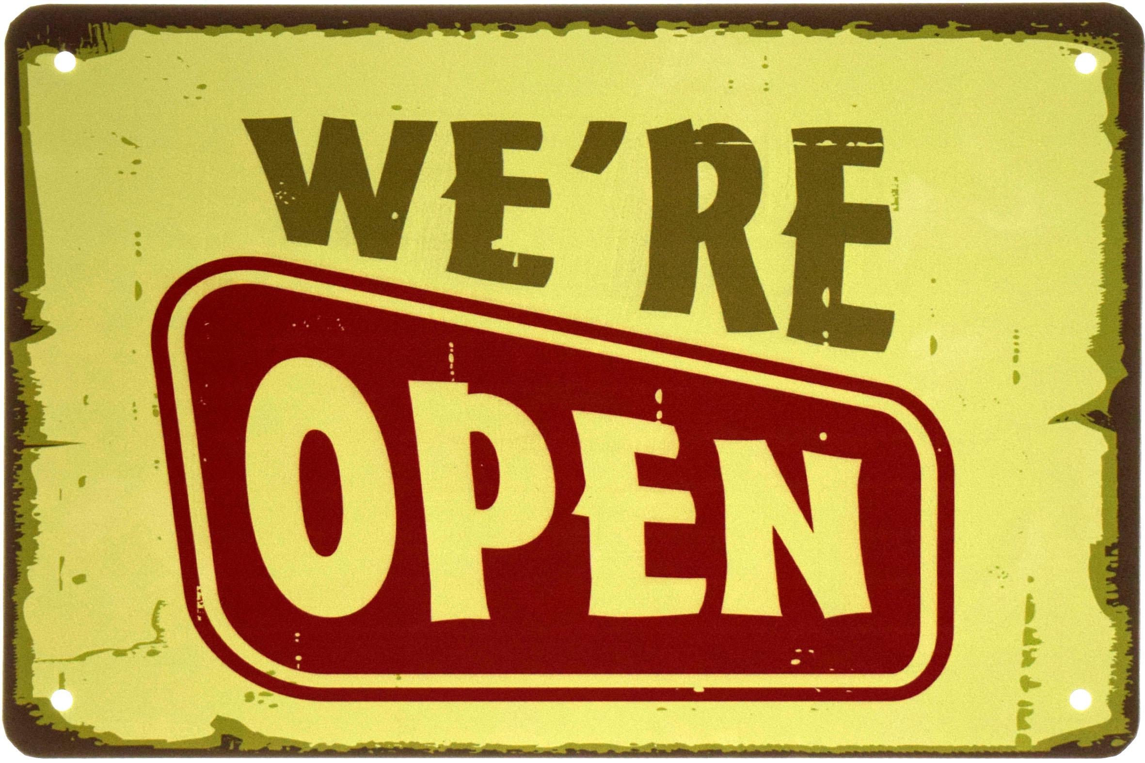 Табличка металева Ми Відкриті/We're Open 20x30 см