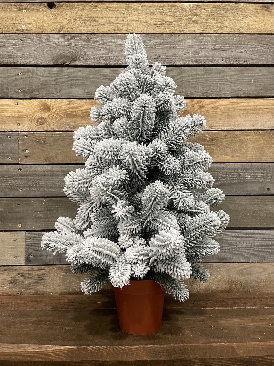 Ялинка лита SGH Premium у горщику засніжена 70 см