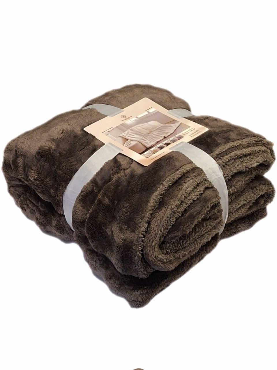 Плед на овчине Malloory Home Волна 200x230см Шоколадный (2795)
