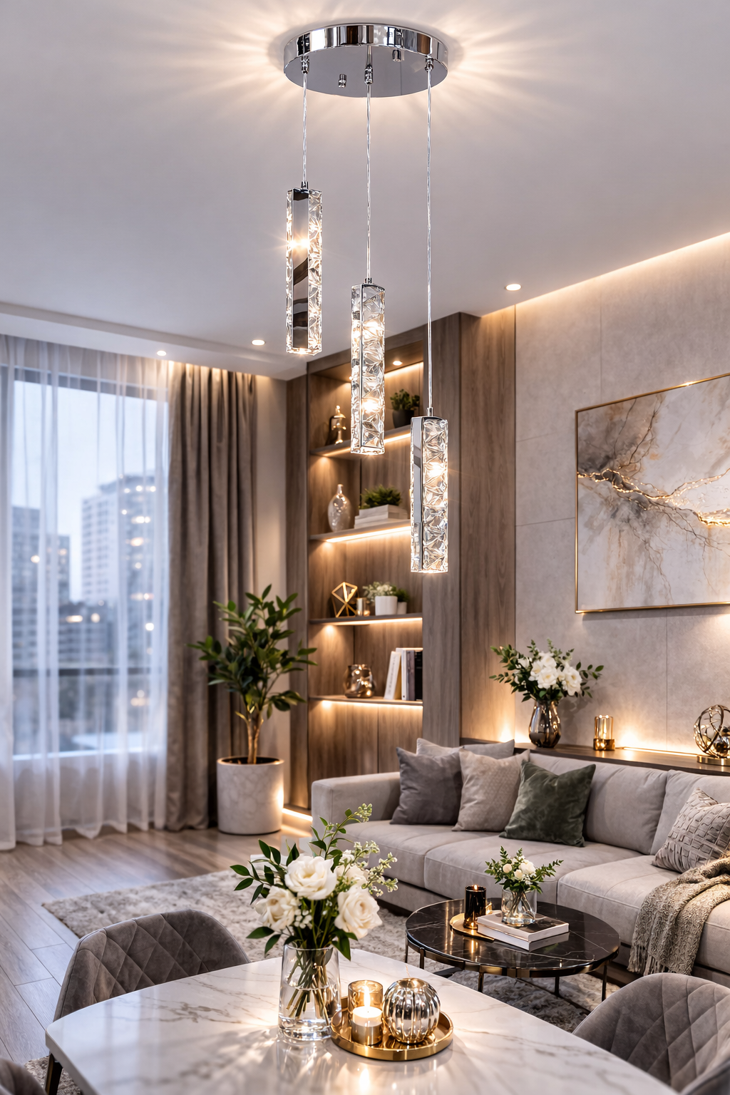 Люстра Crystal Rain LED 63W (20110/3CH)
