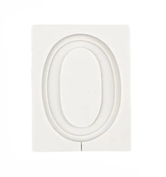 Молд силиконовый цифра 0 универсальный 91x71 мм Серый (40768)