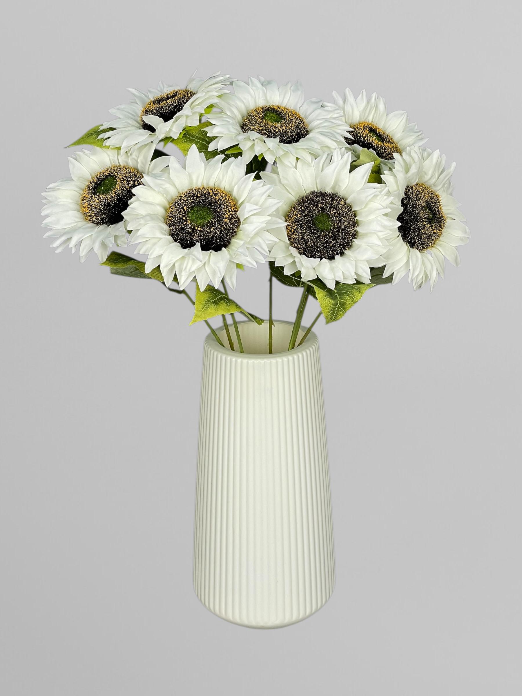 Штучний соняшник 12х48 см Білий (К13196) - фото 8