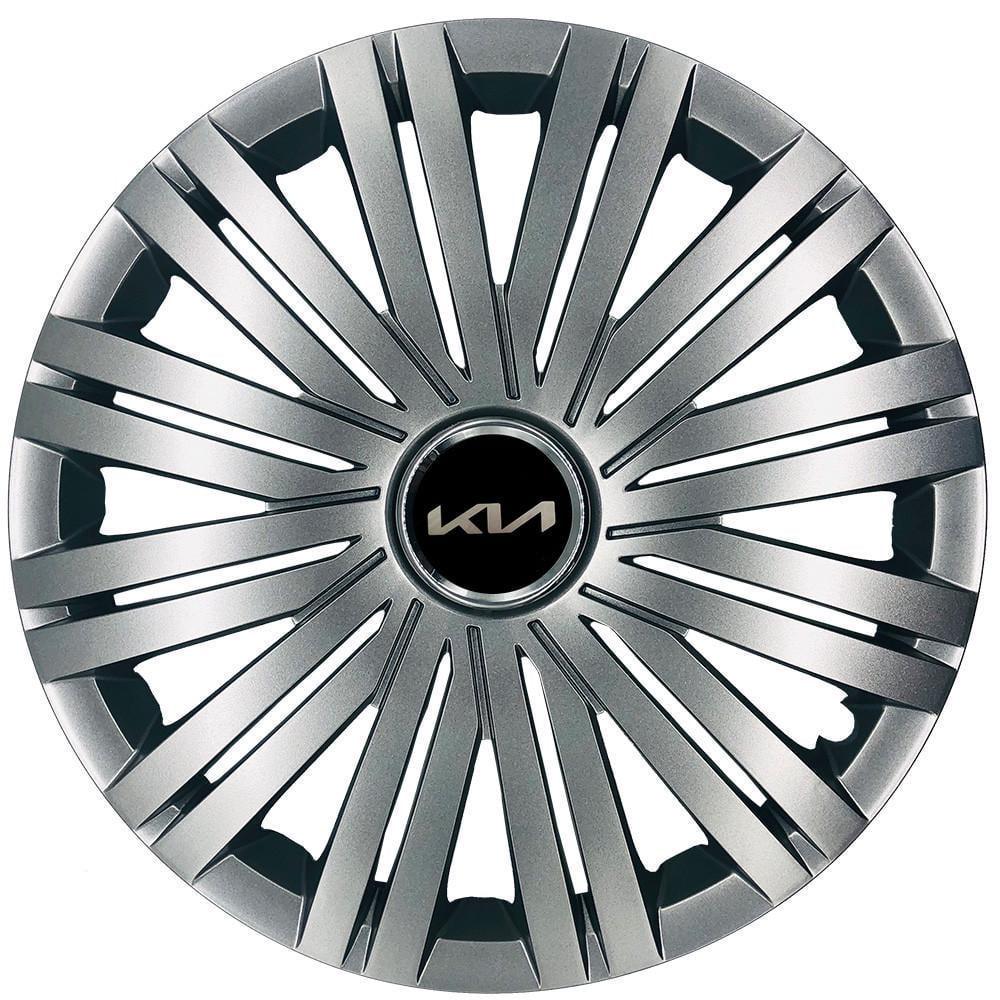 Ковпаки SJS 339 з логотипом KIA NEW R15 4 шт. Сріблястий (2789080991)