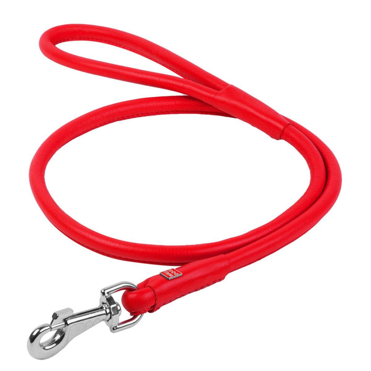 Поводок для собак кожаный Waudog Glamour круглый 13 мм х 122 см Красный (33793 Col)