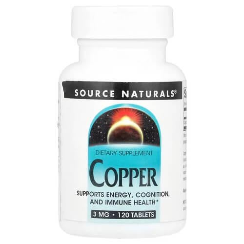 Мідь Source Naturals Copper 3 мг 120 табл. (SNS-02889)