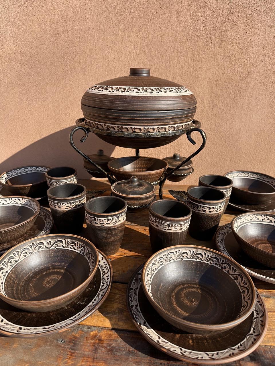 Набір столового посуду Етно ангоб з соусницями