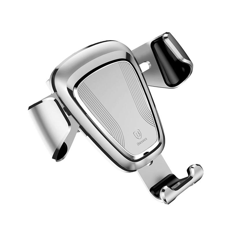 Автодержатель для смартфона Baseus Gravity Car Mount Silver 360 град - фото 2