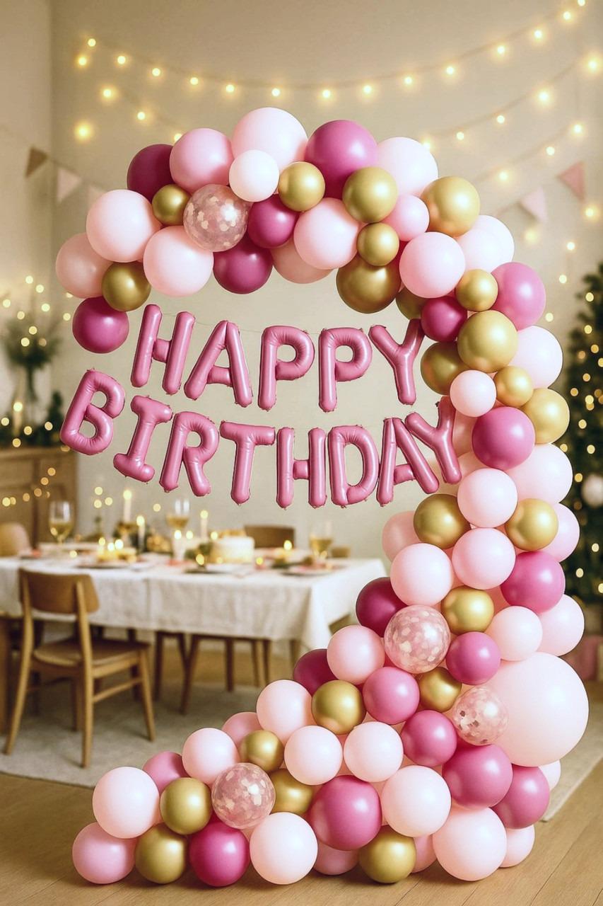 Фотозона из воздушных шаров Happy Birthday 83 шт. (R35114)