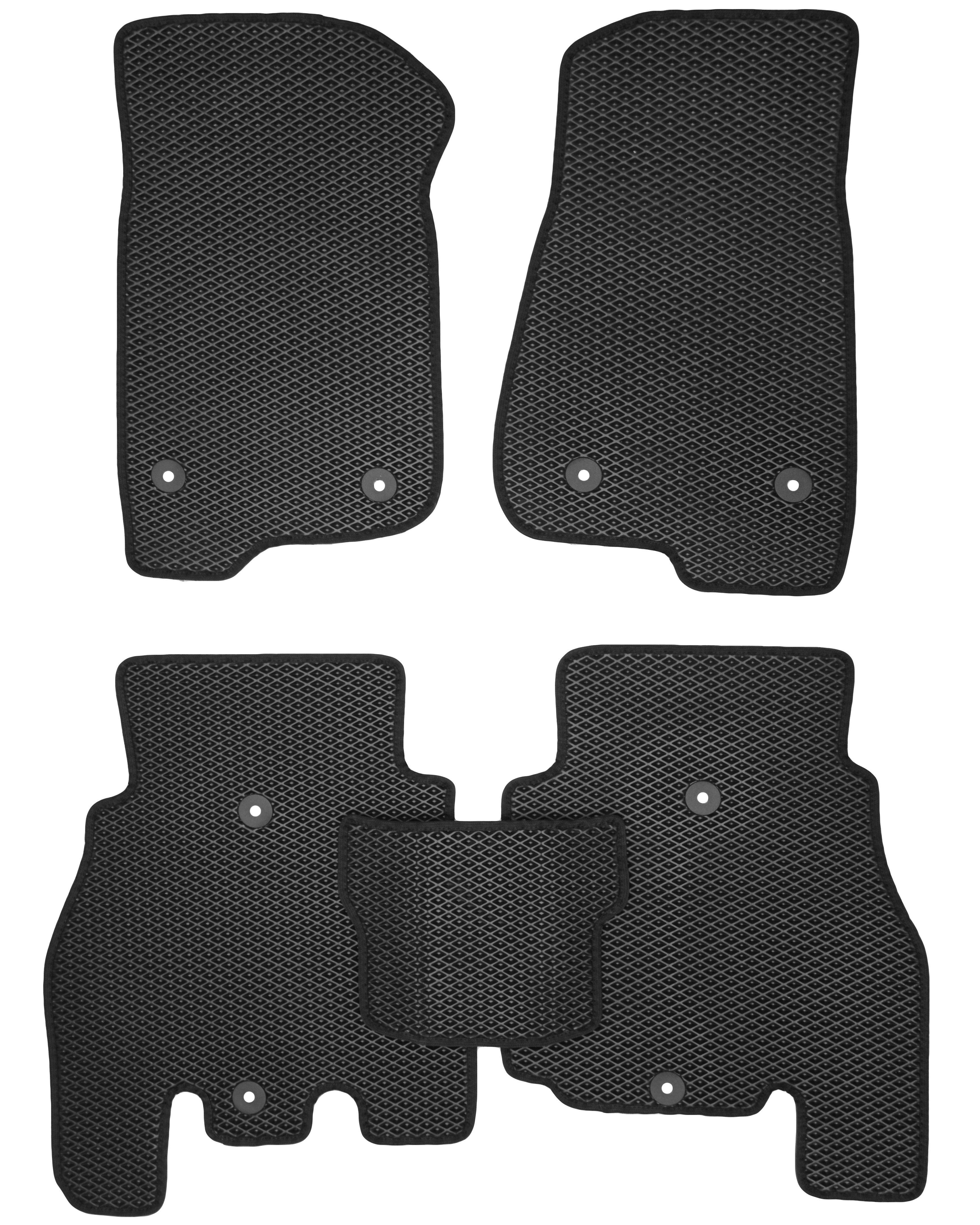 Коврики в салон для Jeep Wrangler '17- 4 дв. EVA-полимерные Черный Коврики в салон для Jeep Wrangler '17- 4 дв. EVA-полимерные Черный