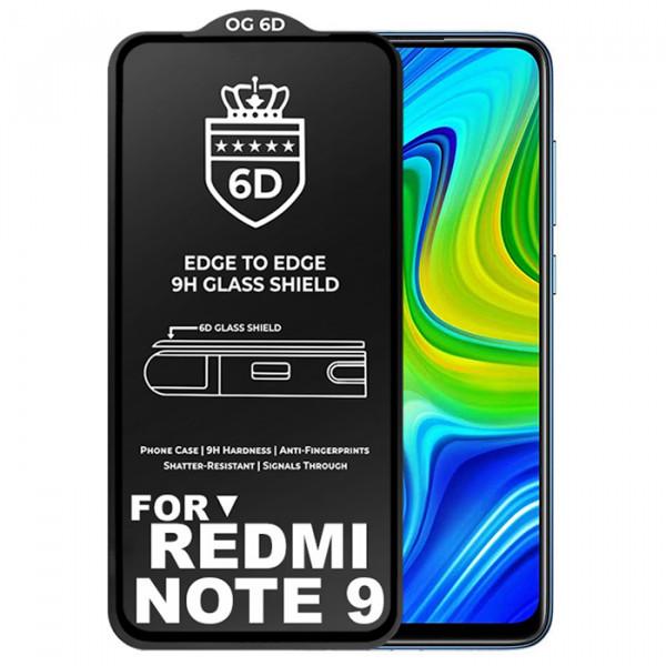 Защитное стекло 6D для Redmi Note 9 противоударное