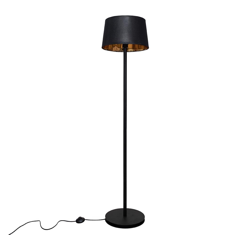 Торшер MSK ELECTRIC NL 3621 BK/BK с черным плафоном из ткани под лампу Е27 Черный