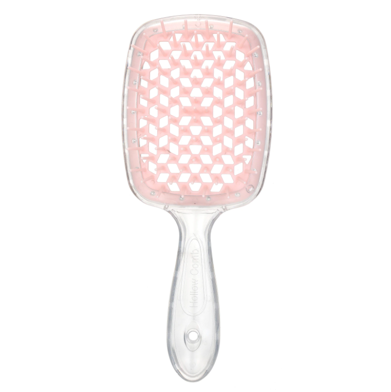 Гребінець для волосся SuperBrush Plus Hollow Comb Rectangular Hairbrush Прозорий зі світло-рожевим