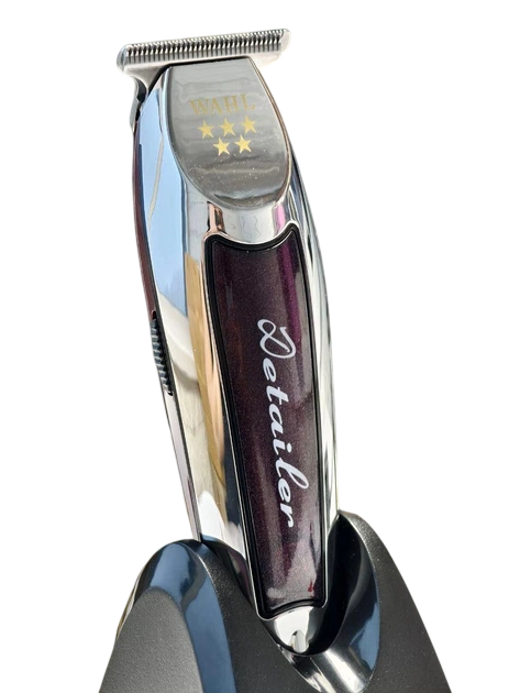 Машинка тример для стрижки WAHL Detailer Wide Cordless з платформою зарядки Сріблясто-бордовий (08171-016)