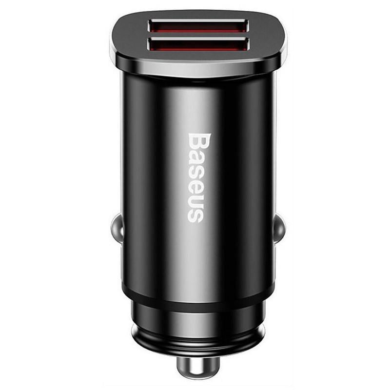 Автомобільний зарядний пристрій BASEUS Square Metal QC 3.0 30W 2USB CCALL-DS Чорний (00000031861_1)
