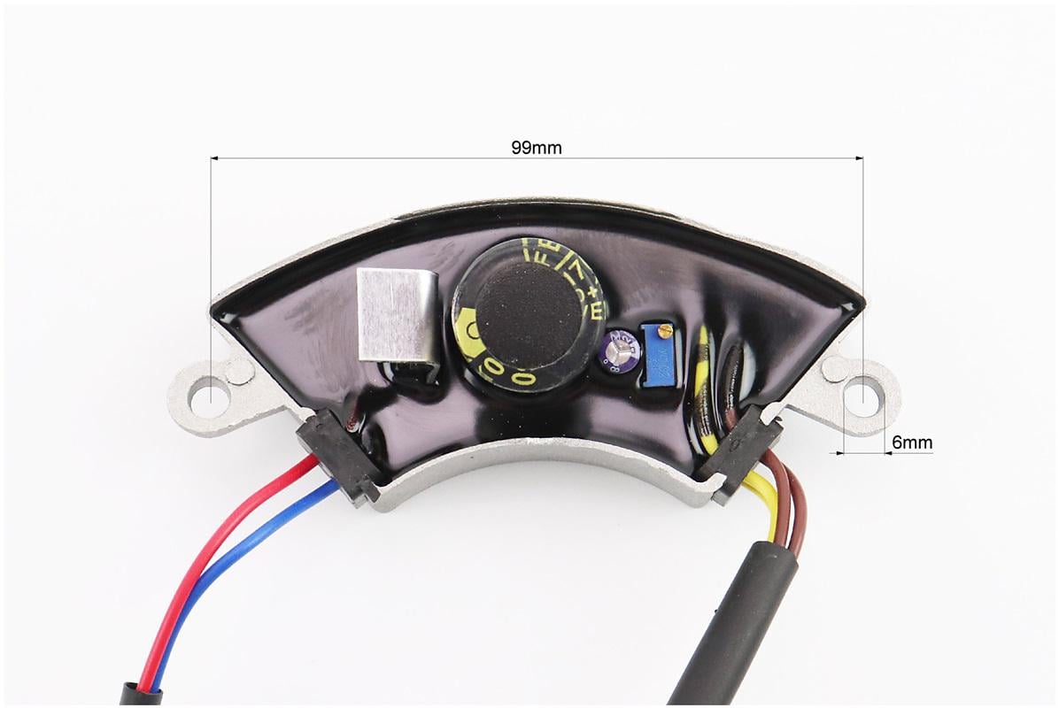 Реле напряжения AVR однофазное к генераторам корпус сегмент/алюминий/контакты 2 мама/+ 4 папа/250 V/220 µF 2-3,5 кВт - фото 2