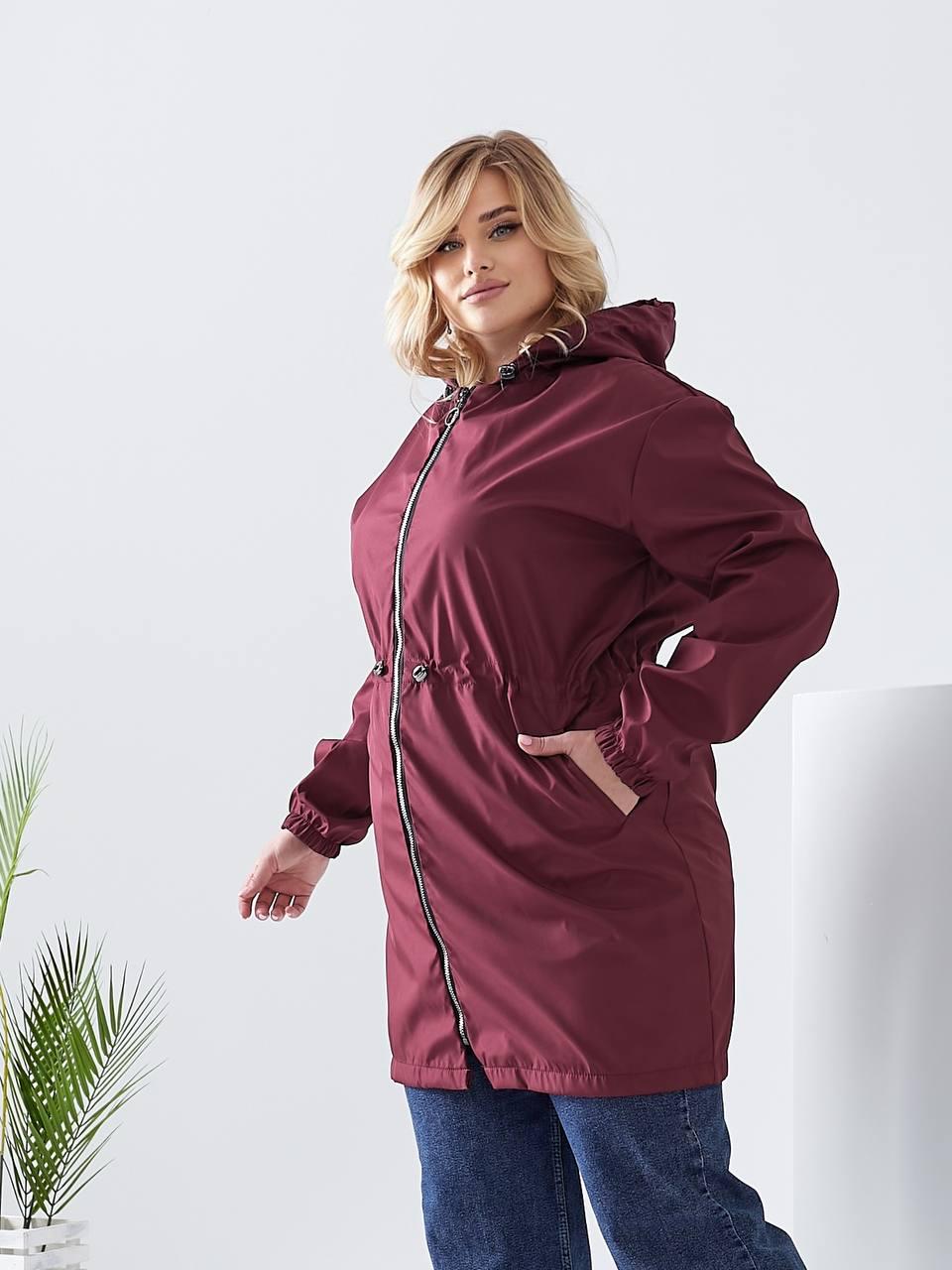 Плащ демісезонний Aiza А102 з капюшоном р. 46-48 Бордовий - фото 5 Плащ демісезонний Aiza А102 з капюшоном р. 46-48 Бордовий - фото 5