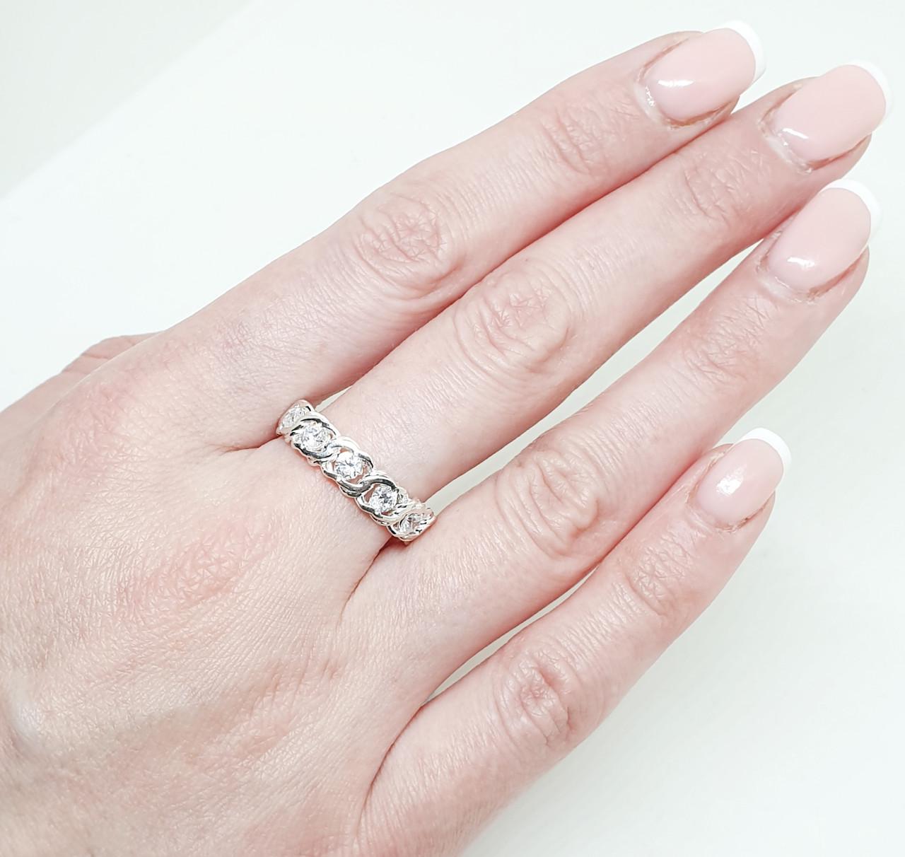 Кольцо серебряное с кубическим цирконием р. 17,5 2,52 г (1499503961)