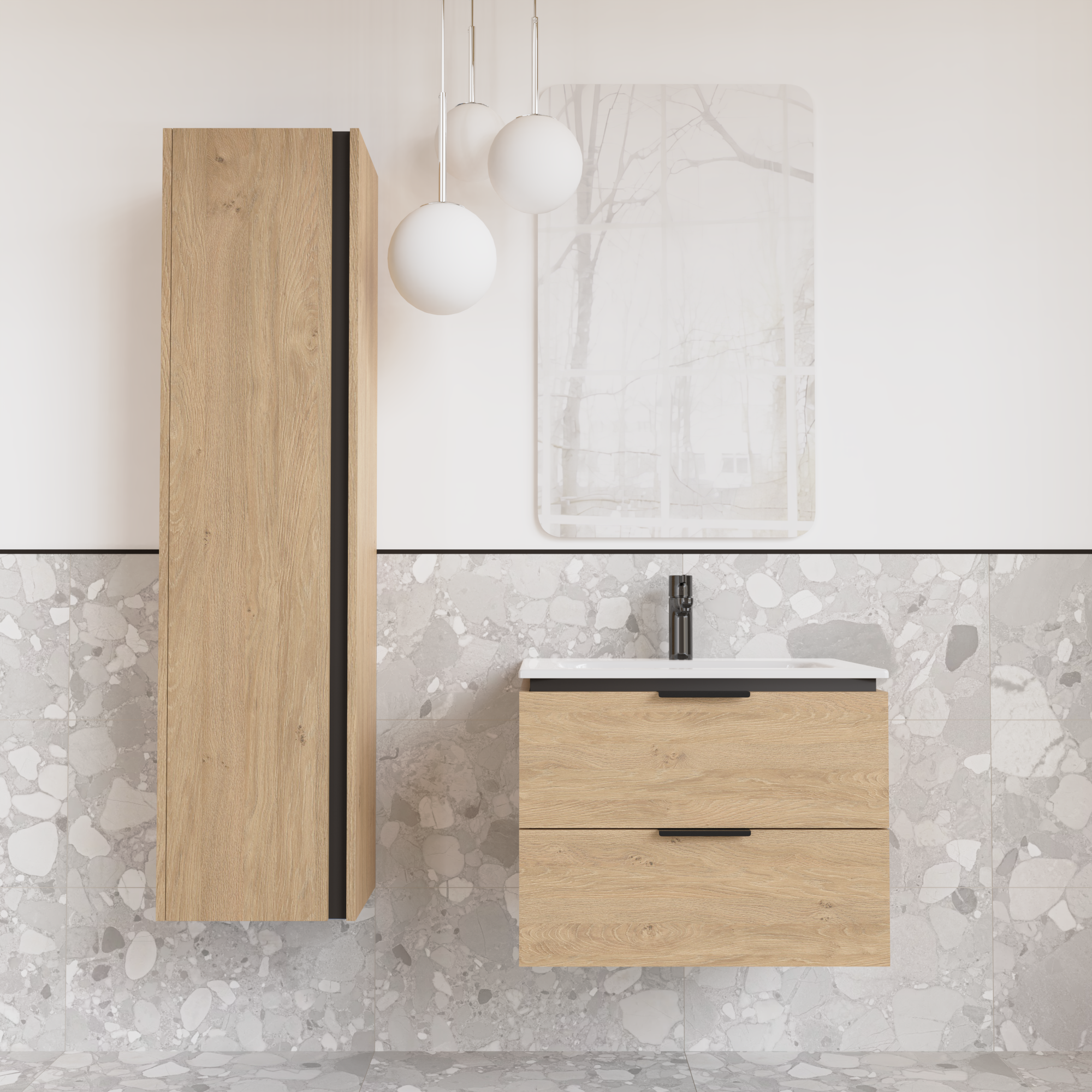 Тумба подвесная с раковиной MVK Vostok Icon 60 В2 600х450х530 мм Дуб каменный (p260db) - фото 4 Тумба подвесная с раковиной MVK Vostok Icon 60 В2 600х450х530 мм Дуб каменный (p260db) - фото 4