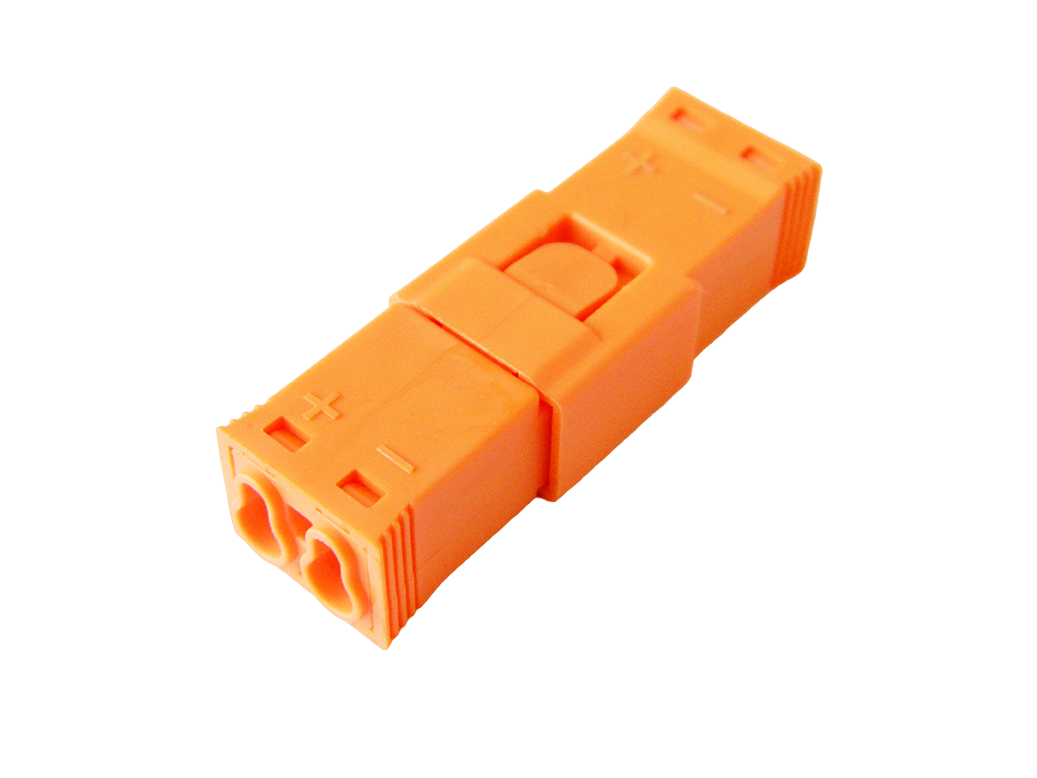 Клемма-коннектор проходная Tactix 0,34-1 мм2 6А 2х1-2х1 одинарная 42,2х13,6х9,8 мм Оранжевый (CT616)