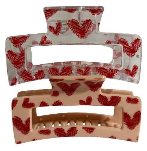 Краб для волос Сердца 2 шт. (1693)