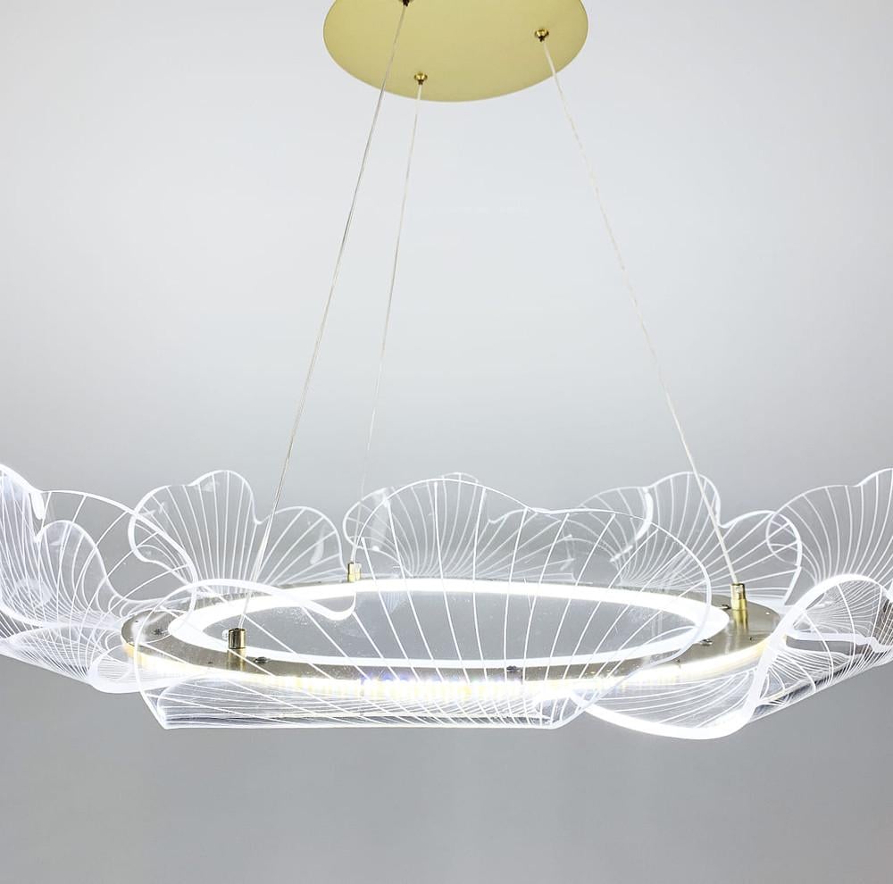 Люстра підвісна INTENS у формі кільця з прозорими пелюстками з акрилу 60 см (DE 1) - фото 6